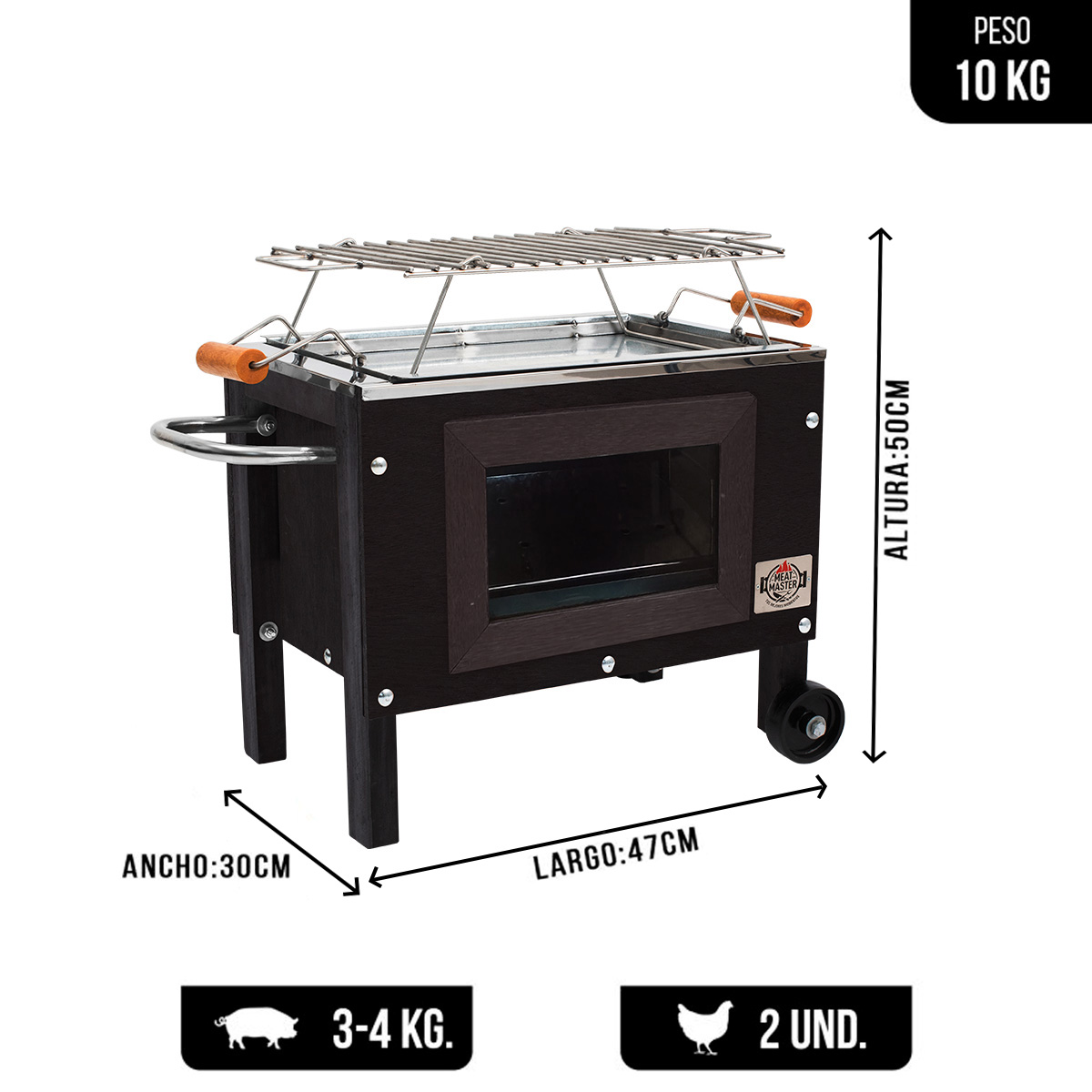 CAJA CHINA MASTER JUNIOR - MEAT MASTER + PARRILLA DE ANGULOS LEVADIZA GALV