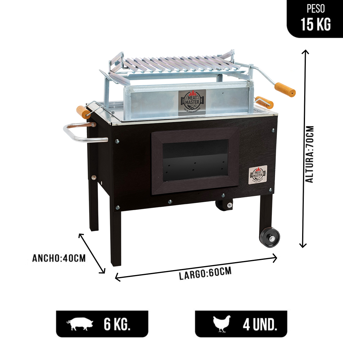 CAJA CHINA MASTER JUNIOR - MEAT MASTER + PARRILLA DE ANGULOS LEVADIZA GALV