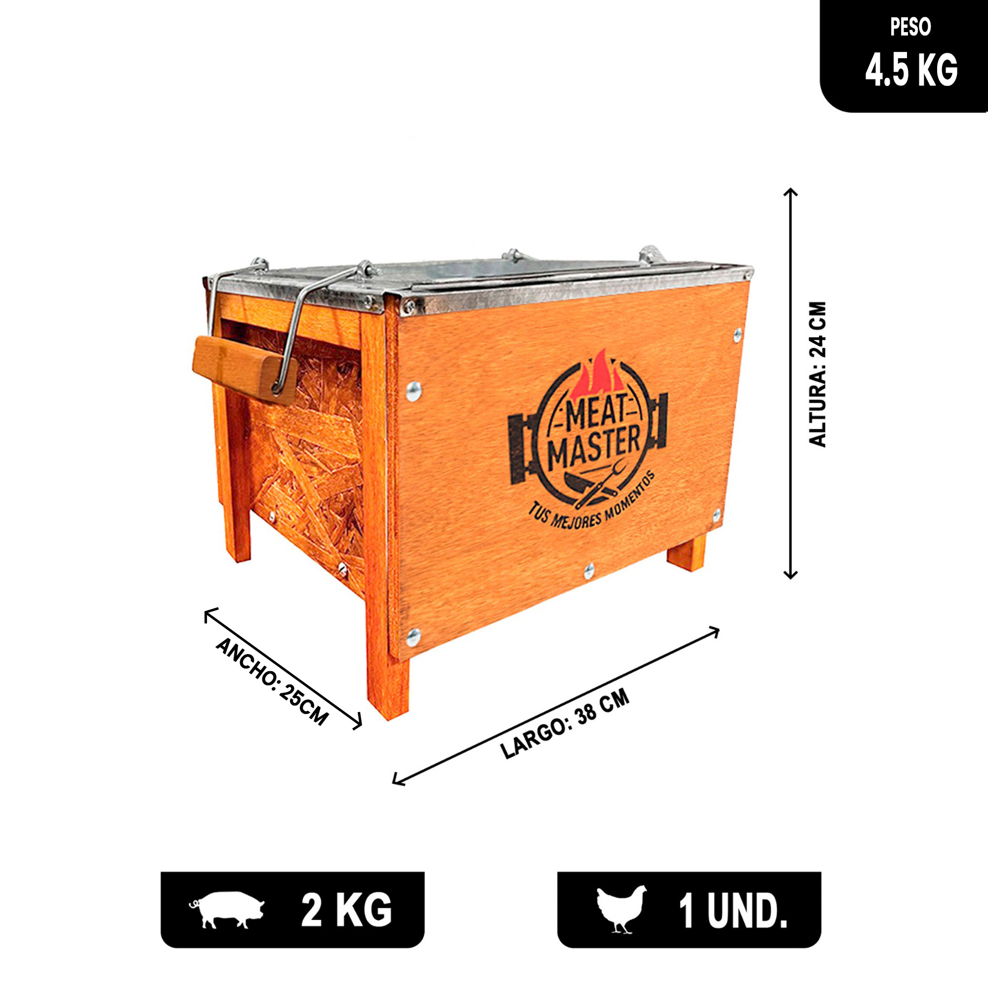 CAJA CHINA MASTER CHICA - MEAT MASTER + PARRILLA GALV